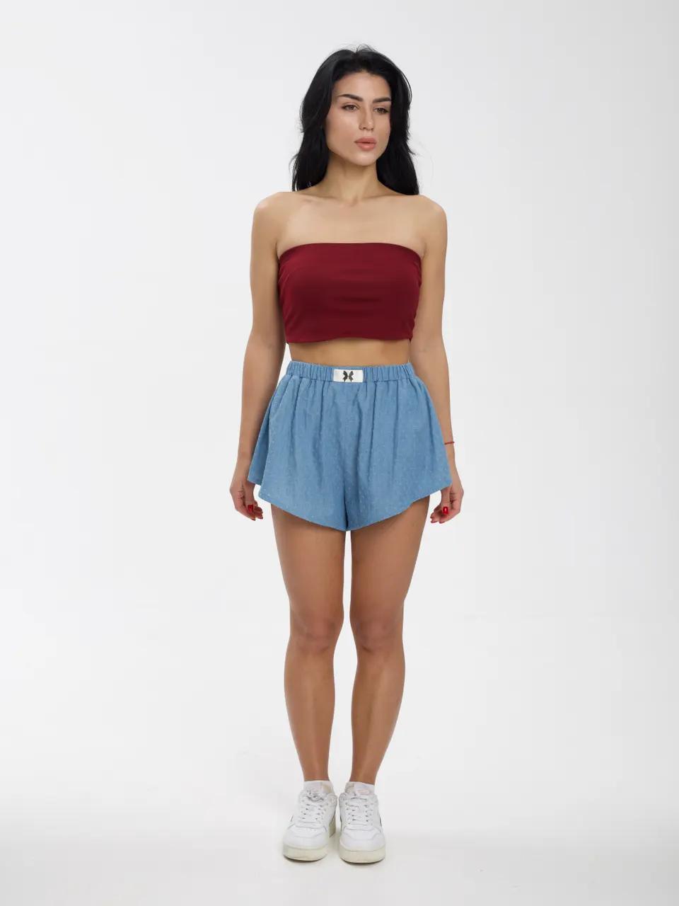 Шорты из перфорированного денима