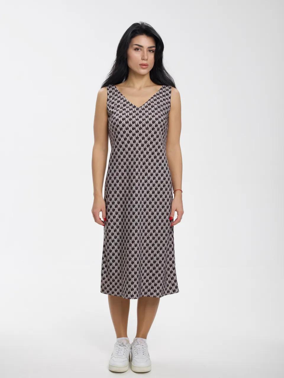 Платье-миди с геометрическим принтом